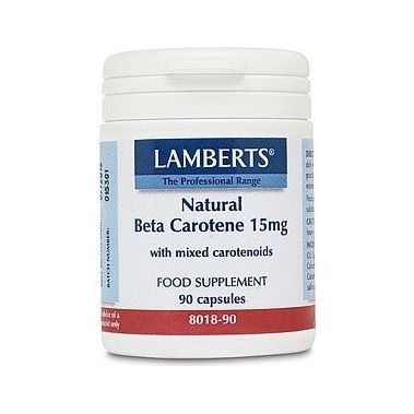 Lamberts Natural Beta Carotene 15mg with mixed Carotenoids - 90 caps