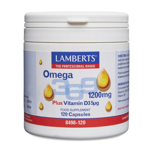 Lamberts Omega 3, 6 And 9 Plus Vitamin D3 5µg - 120 Caps