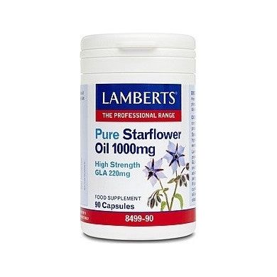 Lamberts Pure Starflower Oil 1000mg (providing High Strength GLA 220mg) - 90 caps