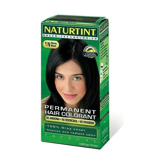 Naturtint Permanent Hair Dye (Colorant) - Ebony Black 1N - 150ml