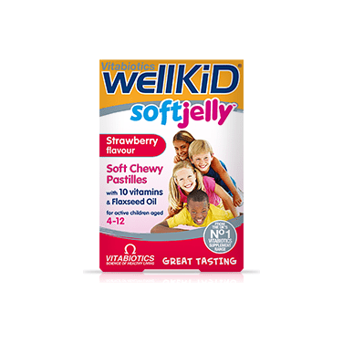 Vitabiotics Wellkid Soft Jelly Strawberry Flavour - Double Pack - 60 pastilles